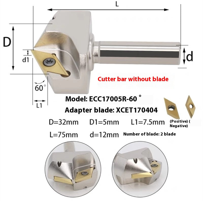 6043 CNC numerical control ECC31005R long edge chamfering cutter bar 30 degree 45°60 large hole chamfering cutter XCET310404 Shandong Denso Pricision Tools Co.,Ltd.